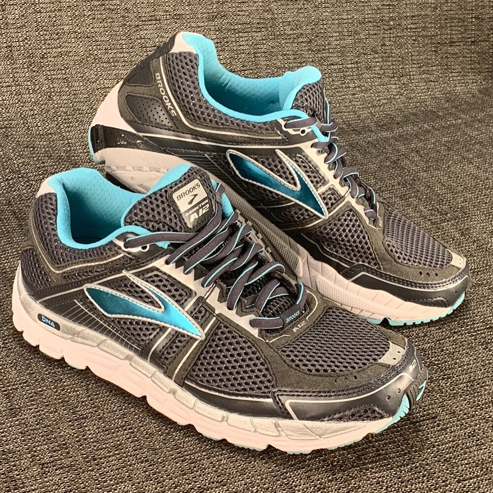 Brooks Addiction A12 Running Shoes - Women's Size 9.5M - teal gray athletic dna